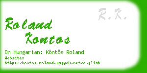 roland kontos business card