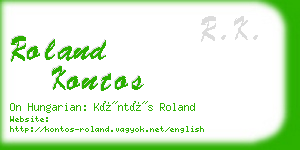 roland kontos business card